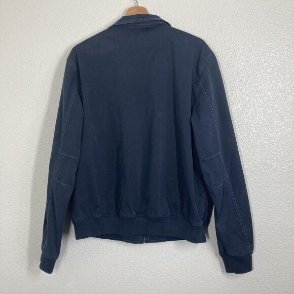 Robert Talbott Jacket Mens Medium Navy Blue Bullit II Moto Bomber Cotton - Picture 10 of 16